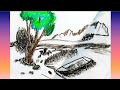 beautiful natural scenery drawing easy | how to draw natural scenery |প্রাকৃতিক দৃশ্য আঁকা | #art