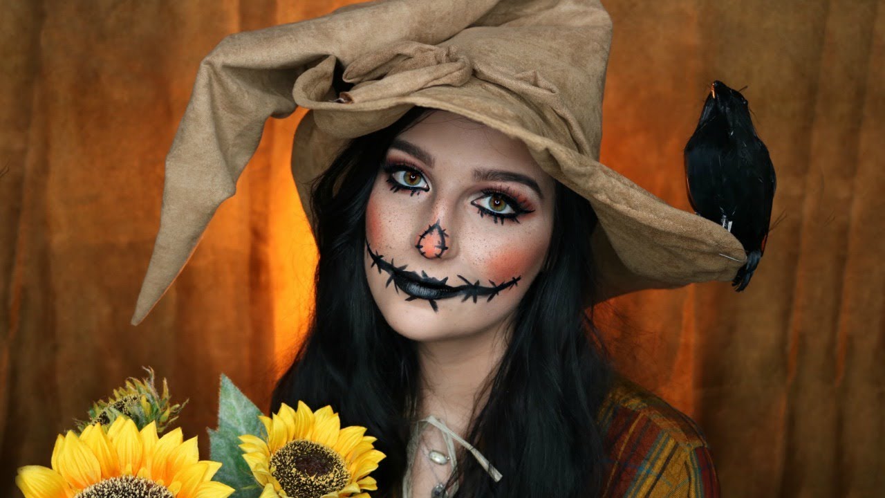 Pretty Scarecrow Makeup Tutorial | Halloween 2017 | Madalyn Cline - YouTube