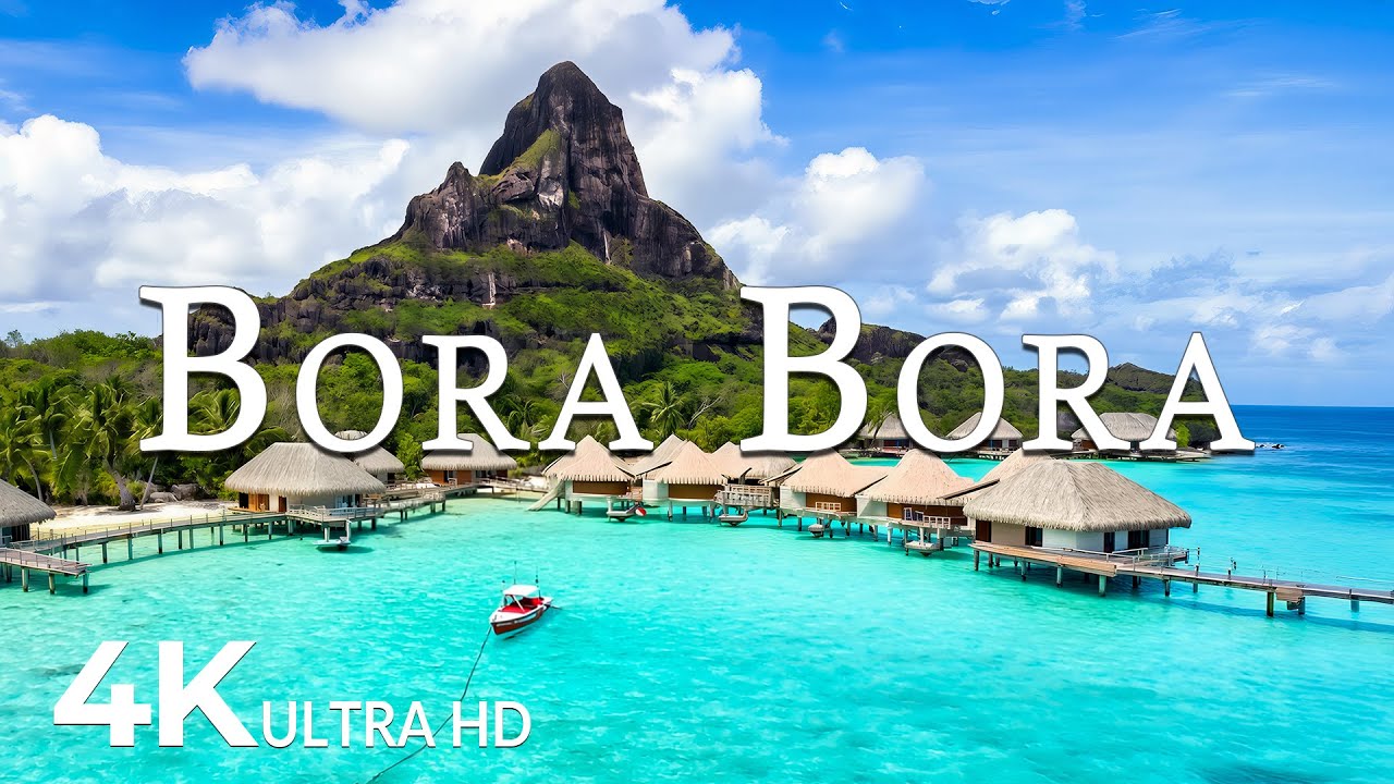 FLYING OVER BORA BORA (4K UHD) – Soothing Music Along With Beautiful Nature Video - 4K Video UHD #6