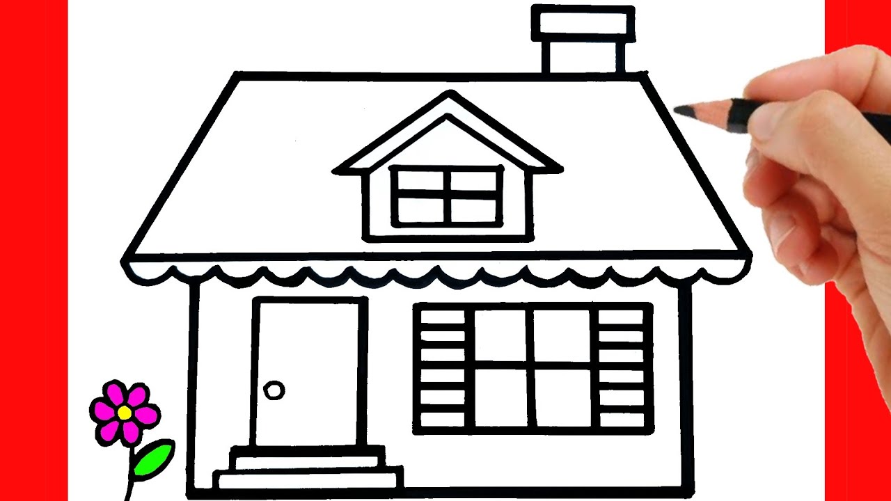 HOW TO DRAW A HOUSE - DRAWING A HOUSE STEP BY STEP EASY - YouTube