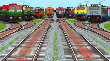 8 Trains Crossing At Bumpy Forked Railroad Tracks Risky Railroad Tracks/ Train videos game 