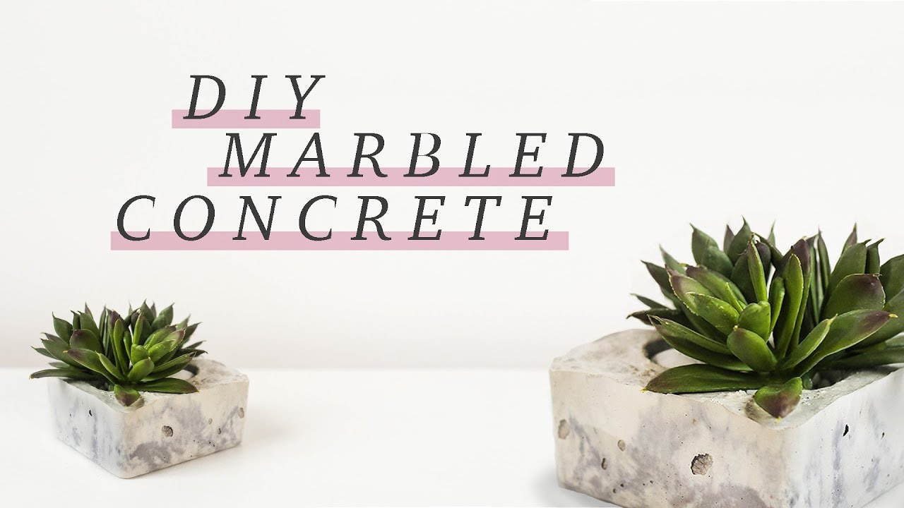 GIFT IDEA: how we made CONCRETE LOOK LIKE MARBLE - YouTube