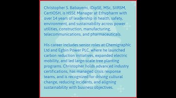 Christopher S. Babayemi on Cultural Change in Safety and Sustainability | Safety Connect 2025