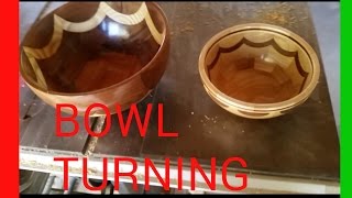 How to turn bowls. Using a lathe. Wood working. Unique patterns advanced bowl turn. The art of bowl turning. Hickory wood cherry 