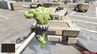 GTA 5  Fort Zancudo Military Base Hulk Rampage + Six Star Escape