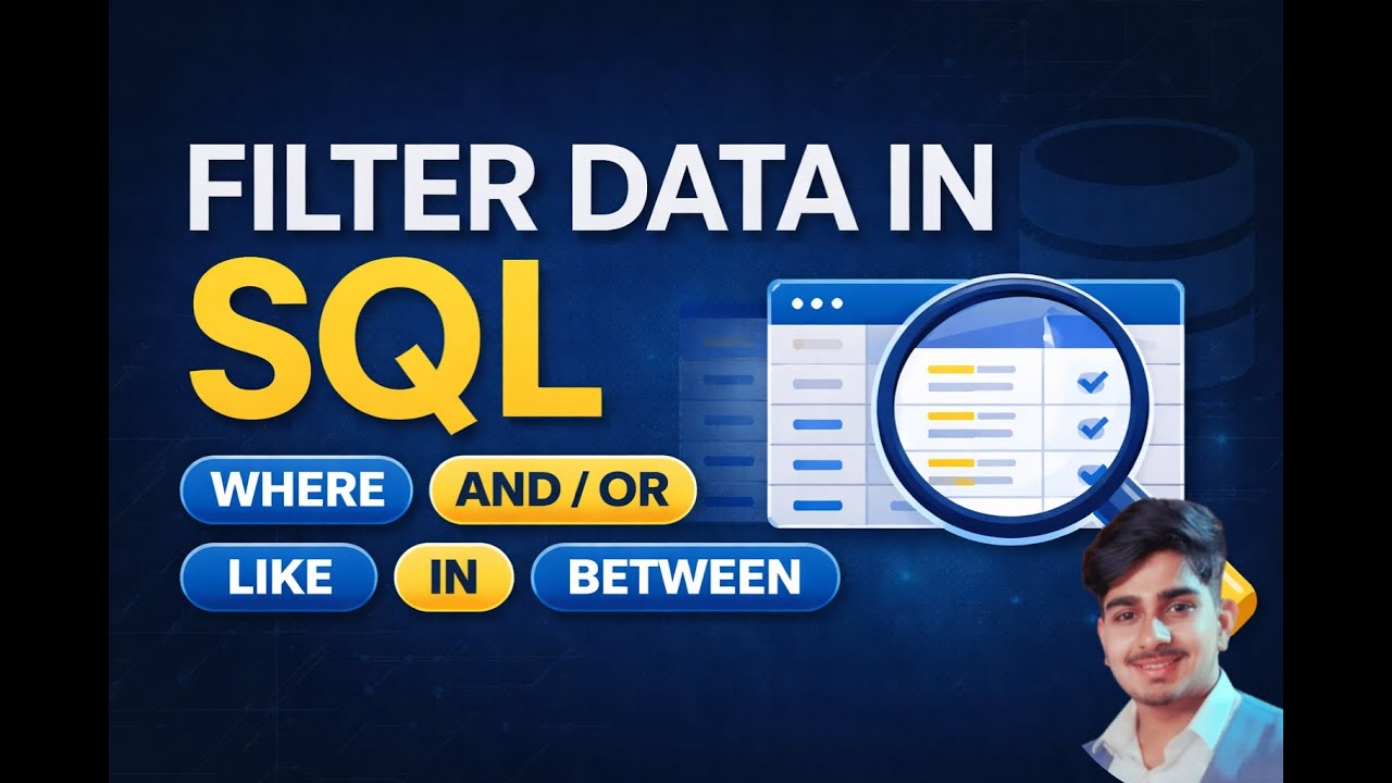 Filtering Data in SQL – WHERE, AND/OR, LIKE, IN, BETWEEN - YouTube