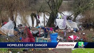 Kcra 3 investigates has found homeless encampments carved into the
sides of levees which protect thousands homes from flooding. civil
engineer chris neude...
