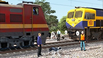 HIGH SPEED Shatabdi Express Locomotive Failed and Rescue By Two Diesel Trains - Train Simulator