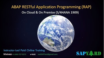 Sept 12th 2020 Batch - ABAP RESTful Application Programming On Cloud & On Premise Training