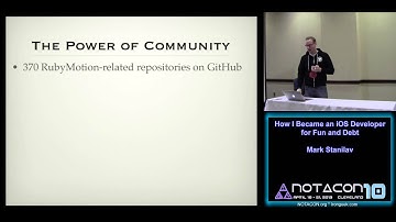 Notacon 10 - Track 2 Talk 8 - How I Became an iOS Developer for Fun and Debt - Mark Stanilav