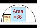 Geometry Quiz: Semicircle and Inscribed Squares