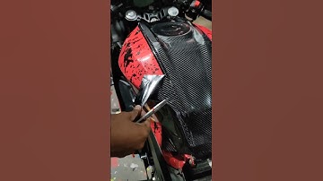 R15 v4 5D carbon fibre sticker apply #shorts #automobile #modified #trending #sticker #d/wrapping