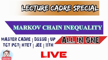 || MARKOV CHAIN PROBABILITY|| ITS CLASSIFICATION | #lecturecadre #mastercadre #dsssb #htet #JEE