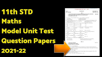 11th Maths Unit Test Question paper 2021