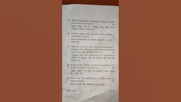fundamental of investment Semester 6 B.com #questionpapers