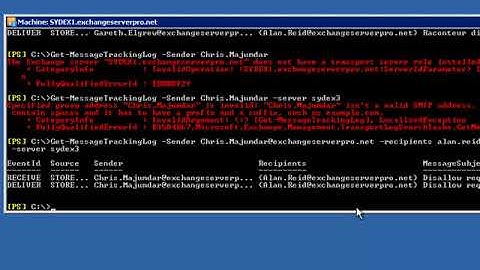 Exchange 2010 Training - Module 09 Lesson 02 Part 3 Message Tracking Searches by Sender/Recipients
