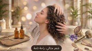 ASMR 💆🏻♀️ شعرك مجعد وهايش؟ عندي الحل(سشوار، مكواة، وقص أطراف) للنوم والراحة التامة💤