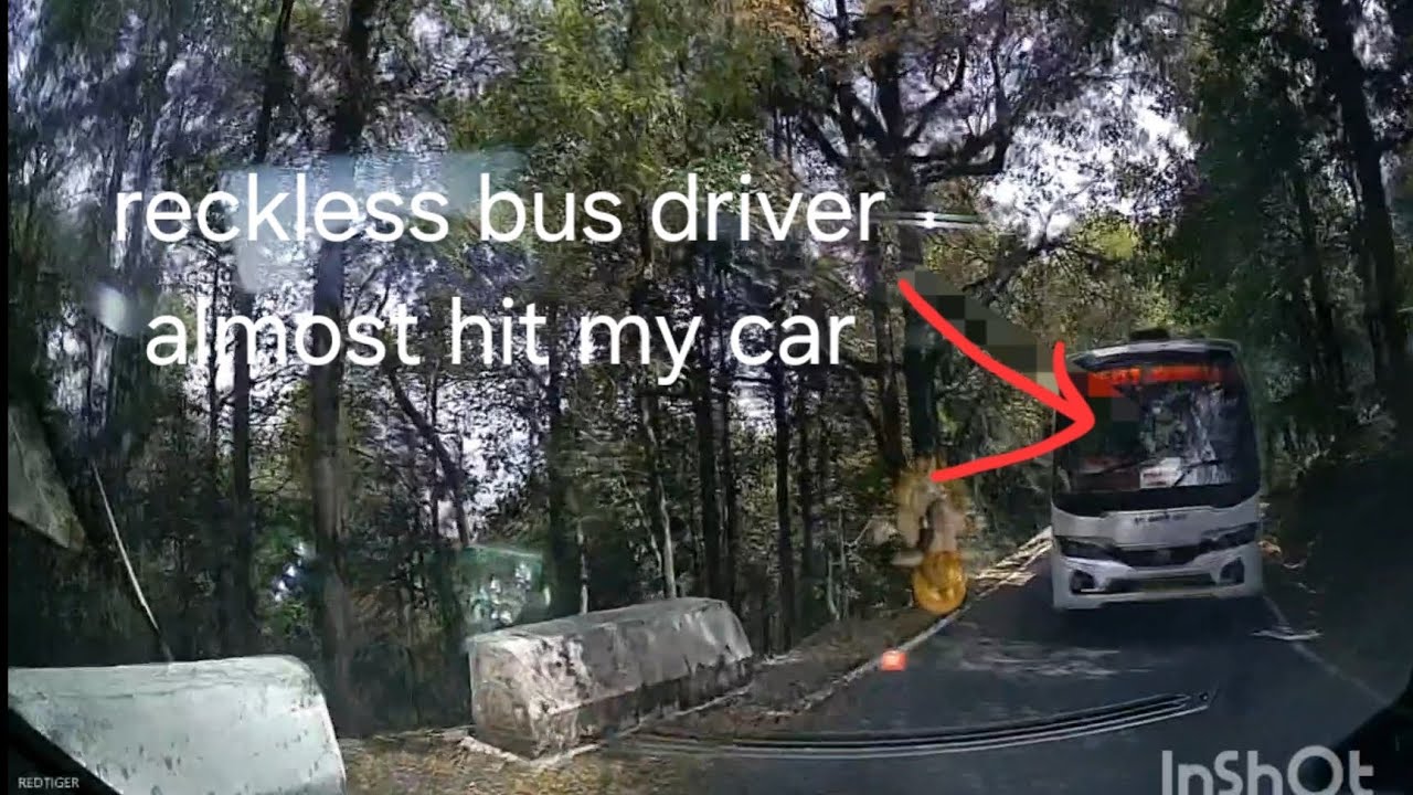 Reckless Bus driver almost hit my car - YouTube