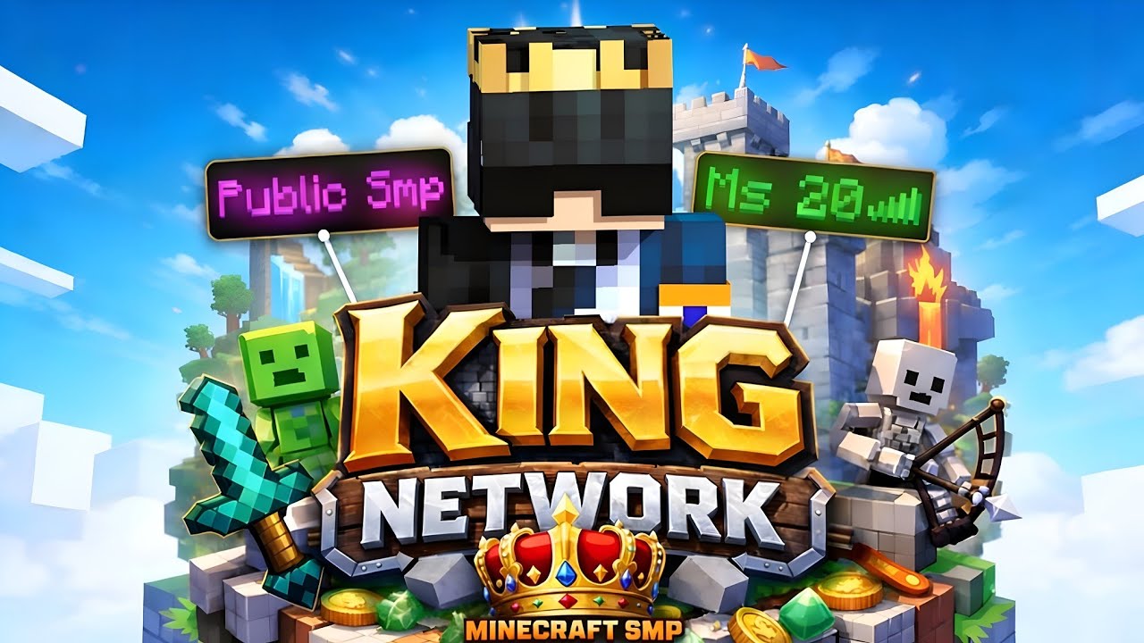 Minecraft Best Public Smp Java+pe || King Network || 24-7 How to Join Public SMP Top