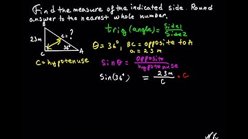 Using sine function to find a missing side of a right triangle