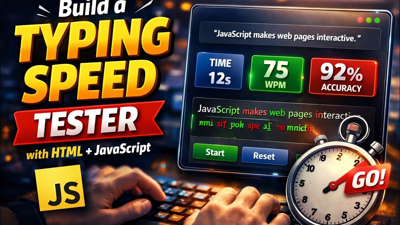 Build a Typing Speed Tester with HTML + JavaScript (Beginner Project ...
