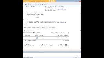 Stata one-sample test of proportions