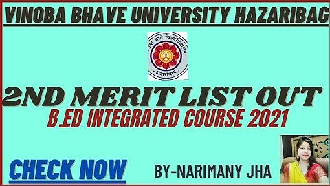 B.A with B. ED integrated course 2nd merit list | b.ed integrated second merit list in vbu