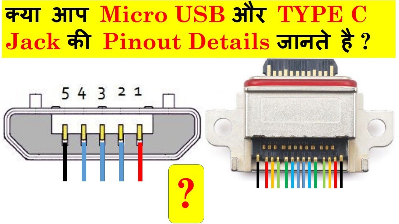 Micro Usb And Type C Jack Pin Details Youtube