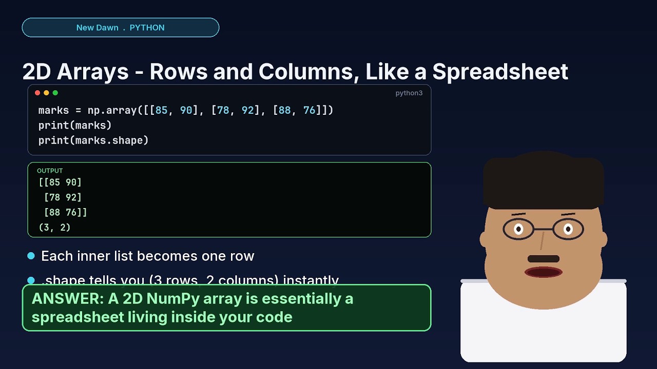 Python Module 4: NumPy Arrays EXPLAINED (Real Code, Real Output) - YouTube