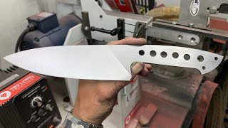 How to Grind a Chef knife for new knife makers!!!!