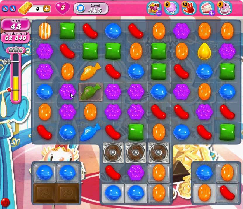 Candy Crush Saga Level 485 - 3 STARS - YouTube