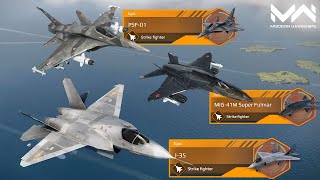 NEW! PSF-01 VS J-35 VS MiG-41M Super Fulmar | Epic Strike Fighter Comparison | Modern Warships