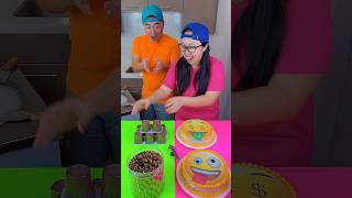 Chocolate food vs Emoji cake ice cream challenge!🍨 #emoji #funny #shorts by Ethan Funny Family