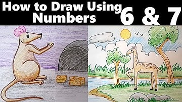 How to Draw Using Numbers 6 & 7 How to Draw Cute Mouse