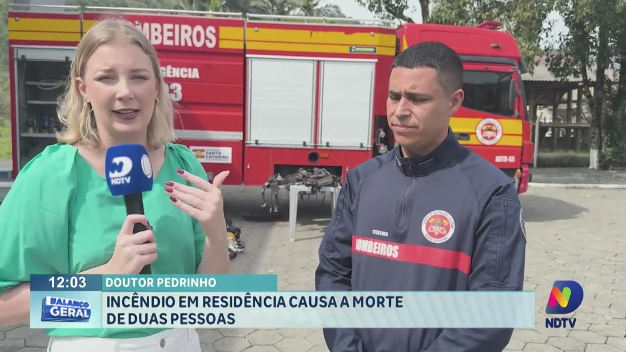 Doutor Pedrinho: Incêndio em residência causa a morte de duas pessoas