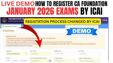 How to Register CA Foundation January 2026 Exams | CA foundation January 2026 Registration process