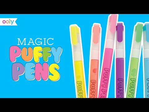 OOLY, Magic Puffy Pens, Set of 6 Neon Colors-NEW