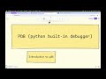 7. Python Builtin Debugger PDB | Learn Debugging and Resolving Errors in Python