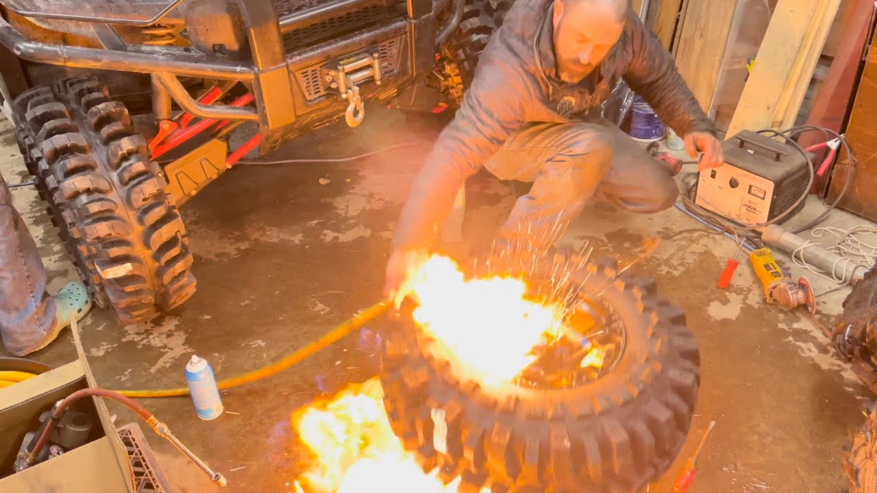 Seating tire beads with starting fluid YouTube