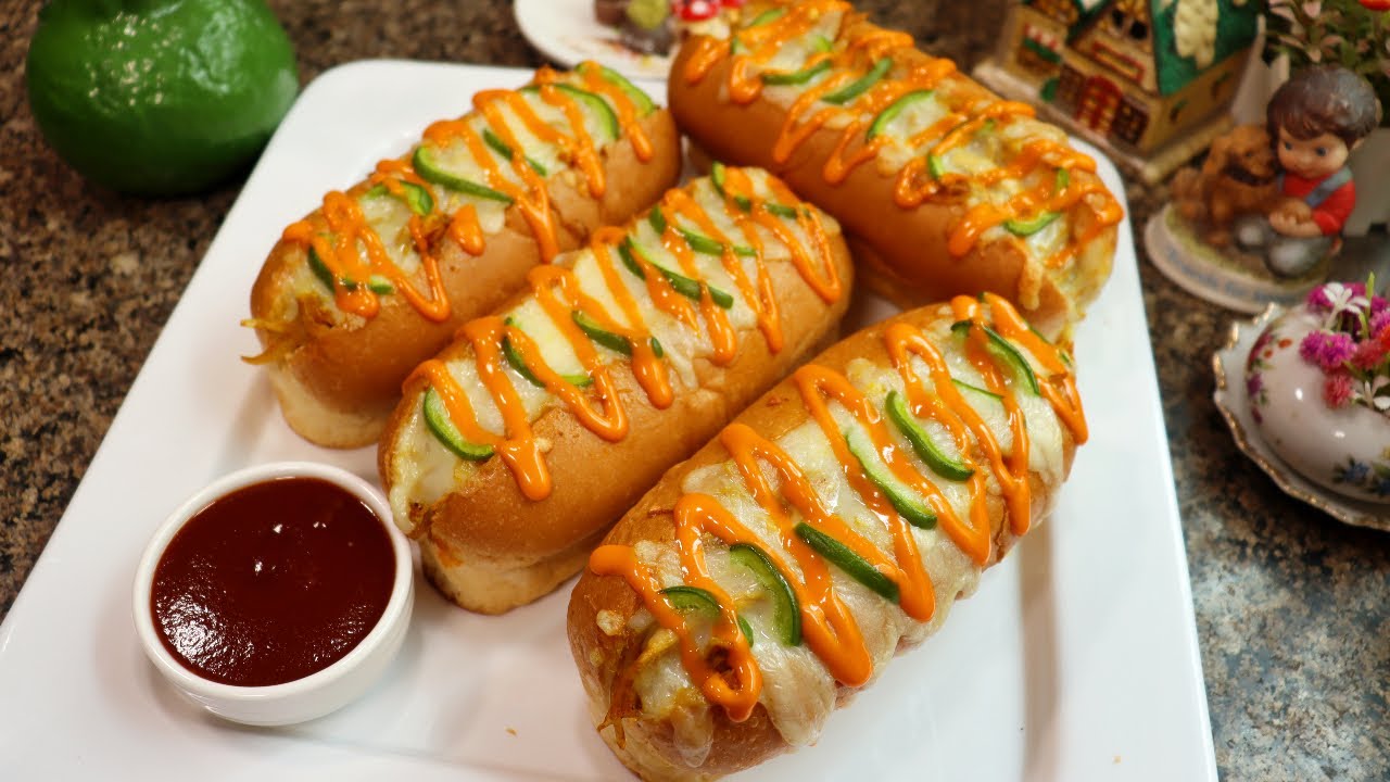 Bakery Style Cheesy Chicken Buns Recipe By Tasty Food With Maria | Chicken Buns