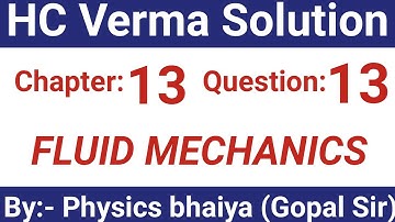 H.C. Verma Solutions - Fluid Mechanics - Chapter 13, Question 13