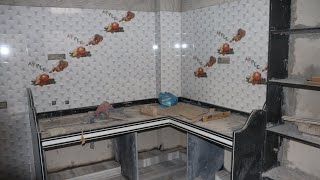 Kitchen Tiles Design | Granite Rack Almari Wardrobe Design | Kitchen Design | Kichen Room |