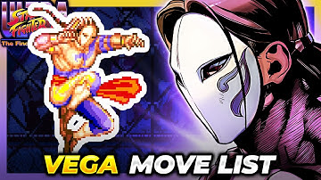 VEGA (CLAW) MOVE LIST - Ultra Street Fighter II: The Final Challengers (USFII/USF2)