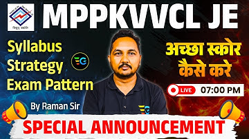 MPPKVVCL JE 2025 | Syllabus, Strategy & Exam Pattern | Special Announcement 🎁 | By Raman Sir