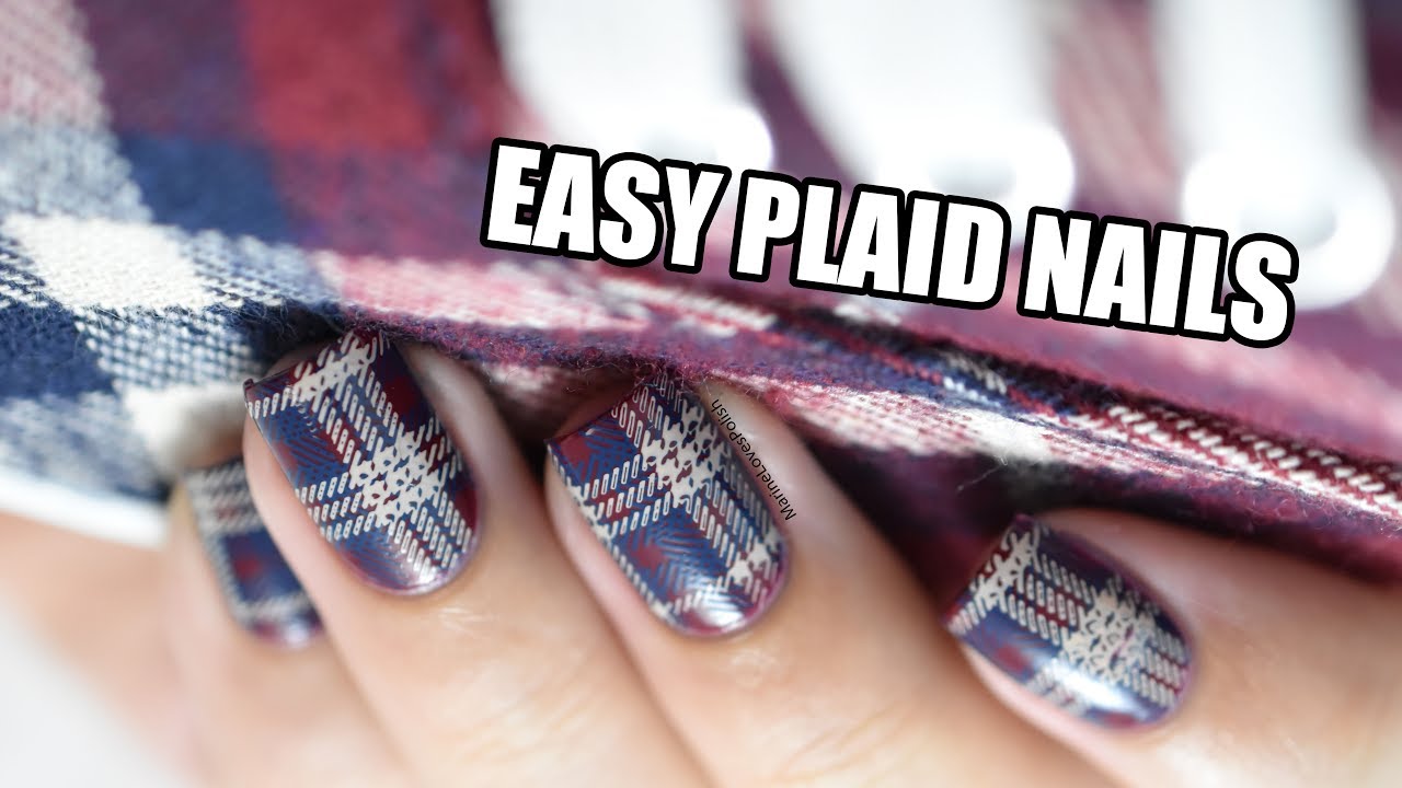 Easy Purple Plaid Nail Art Tutorial - wide 4