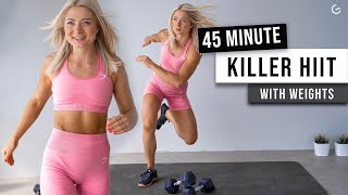45 Min Killer Hiit With Weights - Full Body, No Repeat - Time To Sweat, Burn Calories And Grow