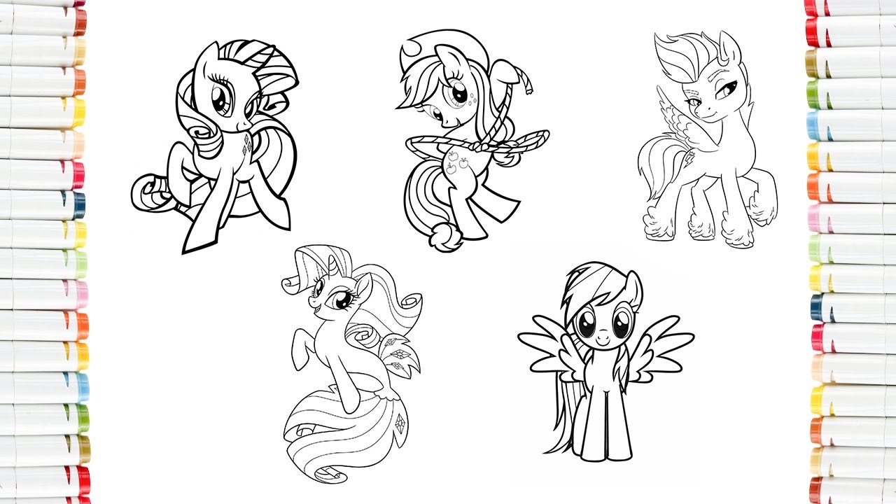 🦄 MY LITTLE PONY Compilation Coloring Pages - How to draw all My Little Pony -Part 4