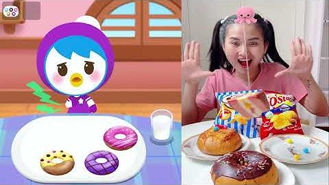 Chị xí muội bắt chước bạn của mèo Tom ăn bánh ngọt P22