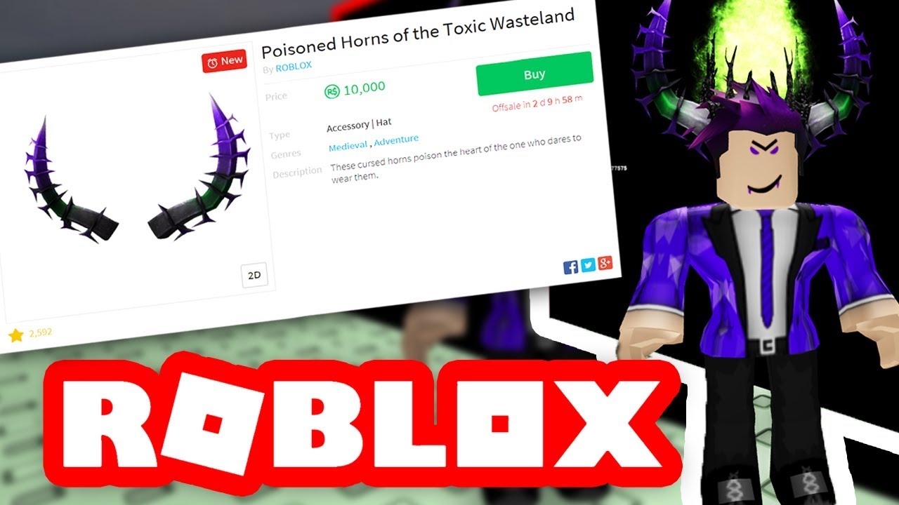 New Poisoned Horns Of The Toxic Wasteland Roblox Limiteds 2018 - getting big profit from frozen horns roblox trading youtube