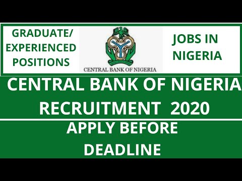 Central Bank of Nigeria Recruitment 2020